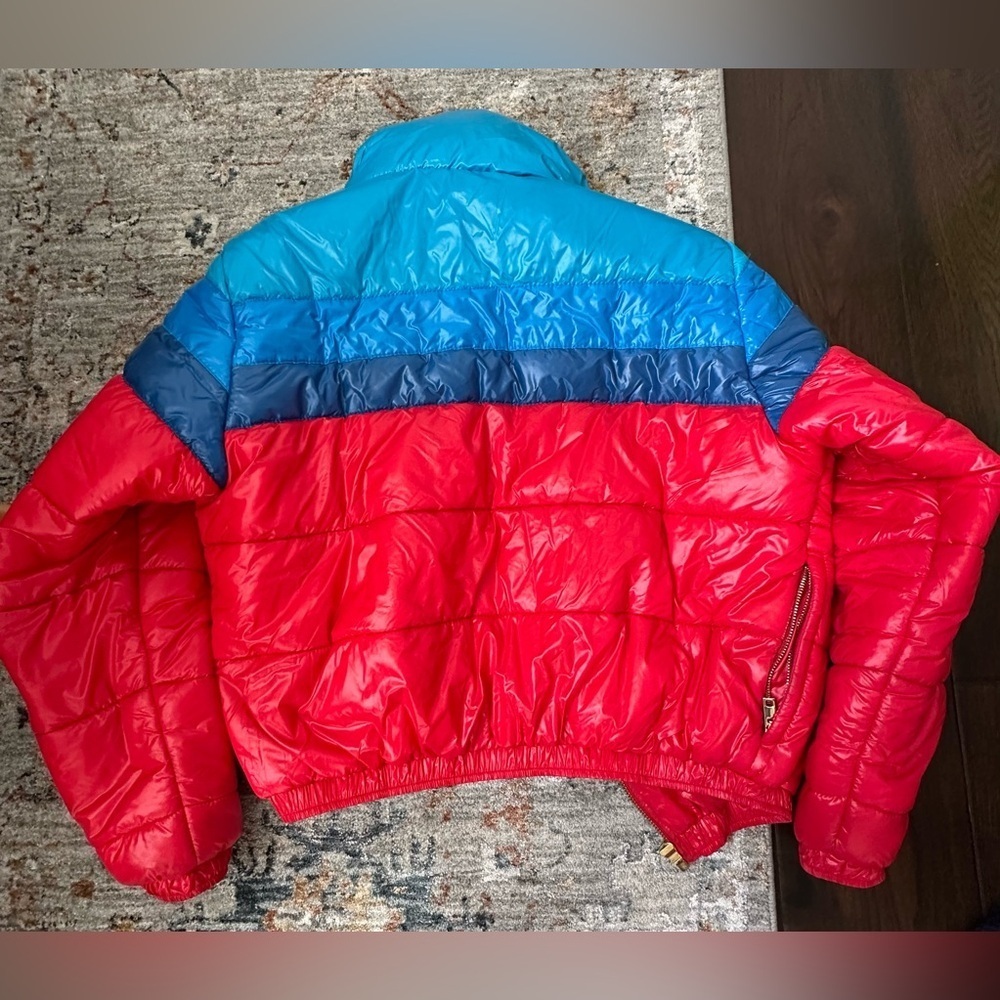 Aviator Nation Color Block Luxe Après Puffer Jacket Glossy Cherry XS Rare - Picture 12 of 16